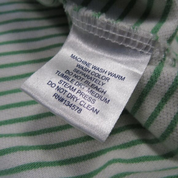 Vineyard Vines Men’s Polo Shirt Large Green White Stripes Shep & Ian Casual - Picture 5 of 8